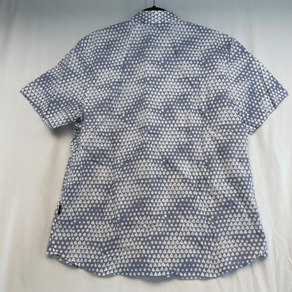 Ted Baker Short Sleeve Button Down Dress Shirt Blue White Men’s Size 4 Dry Clean - Picture 11 of 16